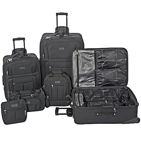 Overland Geoffrey Beene Ebony 6-Piece Luggage Set, Black