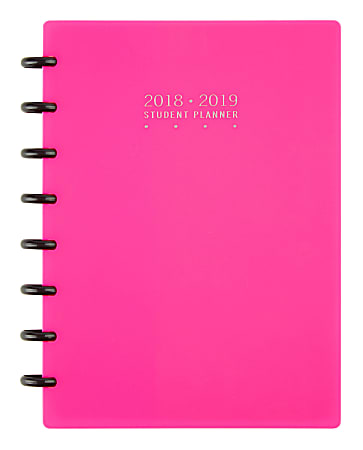 TUL™ Custom Note-Taking System Discbound Weekly/Monthly Student Planner, 5 1/2" x 8 1/2", Pink, July 2018 to June 2019