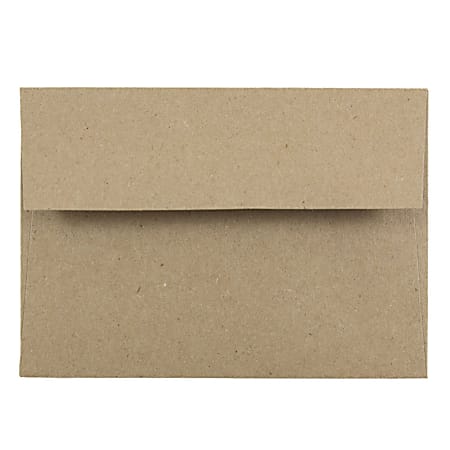 JAM Paper® Booklet Envelopes, #4 Bar (A1), Gummed Seal, 100% Recycled, Brown Kraft, Pack Of 25