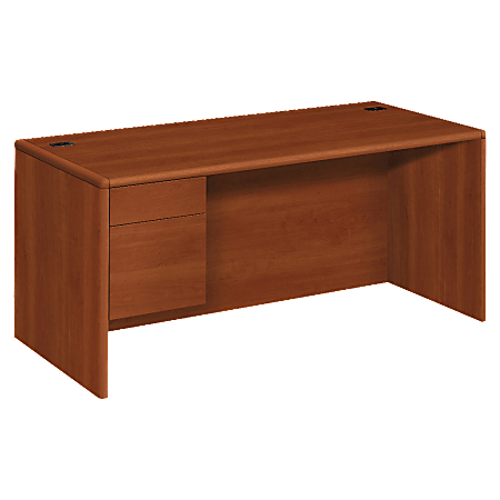 HON® 10700 Series Laminate Left Pedestal Desk, Cognac