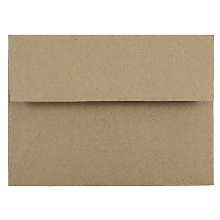 JAM Paper® Booklet Invitation Envelopes, A6, Gummed Seal, 100% Recycled, Brown, Pack Of 25