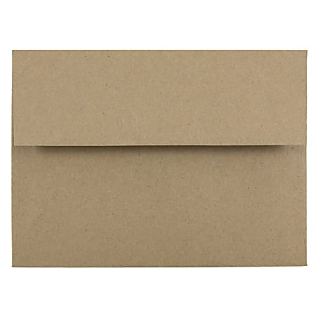 JAM Paper® Booklet Invitation Envelopes, A6, Gummed Seal, 100% Recycled, Brown, Pack Of 25