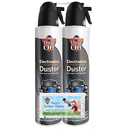 Dust-Off Compressed Gas Duster - For Multipurpose - 10 oz - 2 / Pack - Gray