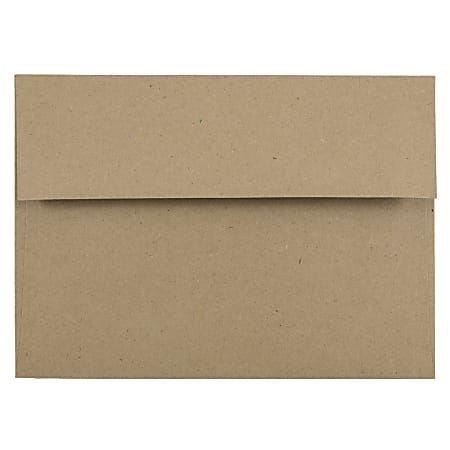 JAM Paper® Booklet Invitation Envelopes, A7, Gummed Seal, 100% Recycled, Brown, Pack Of 25