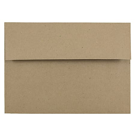 JAM Paper® Booklet Invitation Envelopes, A7, Gummed Seal, 100% Recycled, Brown, Pack Of 25