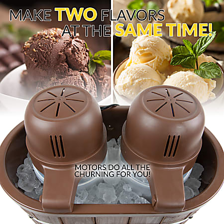 Nostalgia 4 quart electric double flavor ice cream maker sales