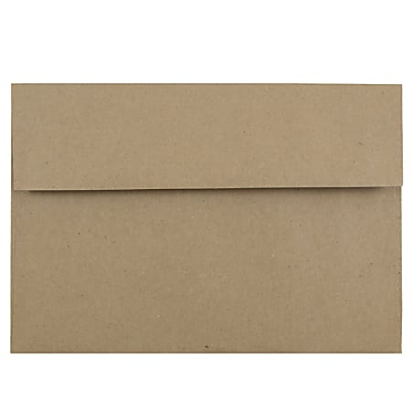 JAM Paper® Booklet Invitation Envelopes , A8, Gummed Seal, 100% Recycled, Brown, Pack Of 25