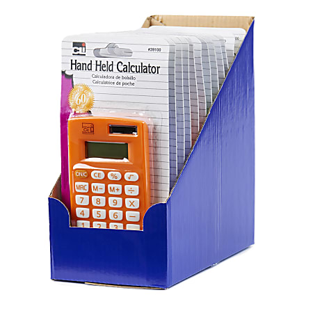 Charles Leonard Handheld 8-Digit Calculators, Assorted Colors, Pack Of 12 Calculators