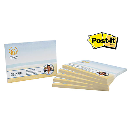 Custom Full Color Post it Notes 4 x 3 50 Sheets Per Pad Assorted Colors ...