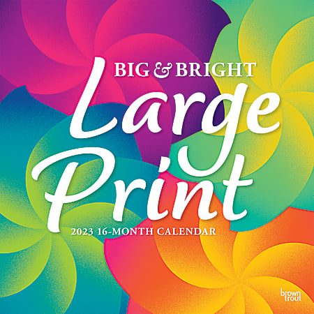 Brown Trout Family Theme Monthly Wall Calendar, 12" x 12", Big & Bright Large Print, January To December 2023