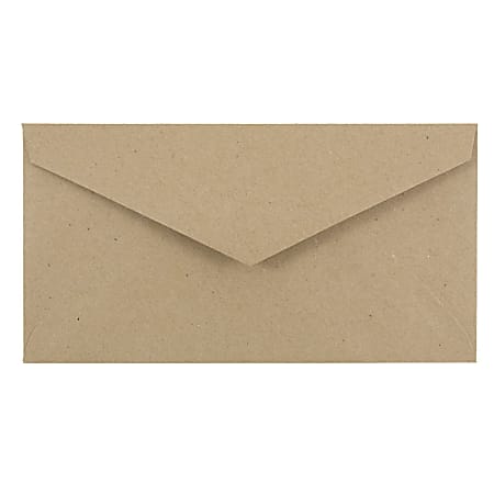JAM Paper® Booklet Envelopes, #7 3/4 Monarch, V-Flap, Gummed Seal, 100% Recycled, Brown Kraft, Pack Of 25