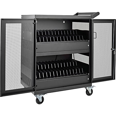 Eaton Tripp Lite Series 32Port AC Charging Cart Storage Station Chromebook Laptop Tablet - Cart - for 32 notebooks - steel - black
