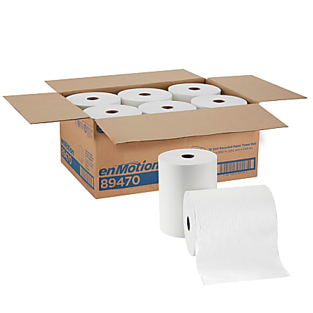 enMotion® by GP PRO 1-Ply Paper Towels, 100% Recycled, 800' Per Roll, Pack Of 6 Rolls