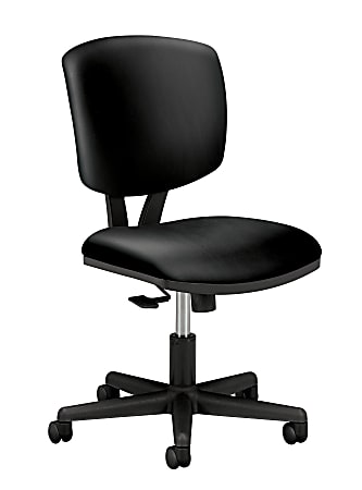 HON Volt 5703 Bonded Leather Low Back Chair Black Office Depot