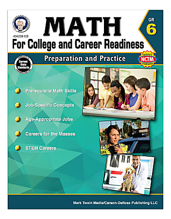 Carson-Dellosa Math For College And Career Readiness Workbook, Grade 6