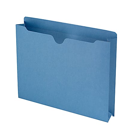 Smead® Expanding Reinforced Top-Tab File Jackets, 2" Expansion, Letter Size, Blue, Box Of 50