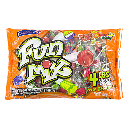 Colombina Candy Party Fun Mix Bag, 4 Lb, Bag Of 240 Pieces