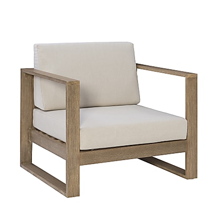 Linon Boleyn Wood Outdoor Furniture Chair, Natural/Beige