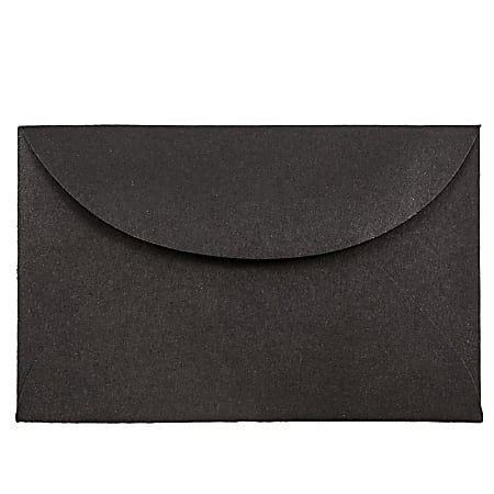 JAM PAPER 3Drug Mini Envelopes, 2 5/16 x 3 5/8, Black Linen, 25/Pack