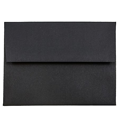 JAM Paper® Booklet Invitation Envelopes, A2, Gummed Seal, 30% Recycled, Black, Pack Of 25