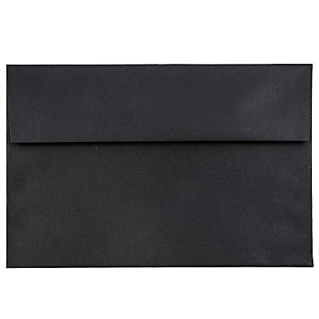 JAM Paper® Booklet Invitation Envelopes, A7, Gummed Seal, 30% Recycled, Black, Pack Of 25