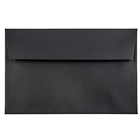 JAM Paper® Booklet Invitation Envelopes, A8, Gummed Seal, 30% Recycled, Black, Pack Of 25