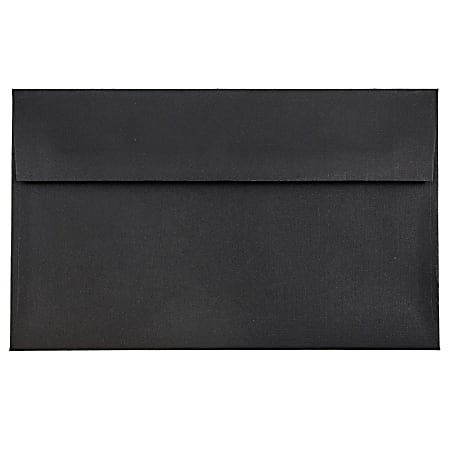 JAM Paper® Booklet Invitation Envelopes, A9, Gummed Seal, 30% Recycled, Black, Pack Of 25