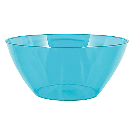 Amscan 5-Quart Plastic Bowls, 11" x 6", Caribbean Blue, Set Of 5 Bowls