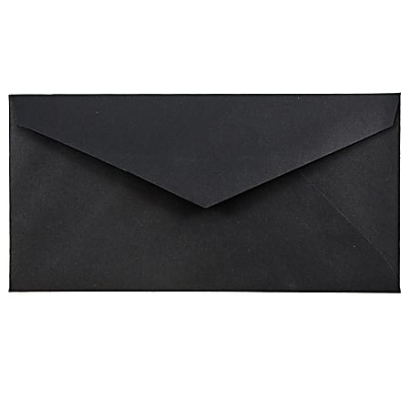 JAM Paper® Booklet Envelopes, #7 3/4, Gummed Seal, 30% Recycled, Black, Pack Of 25