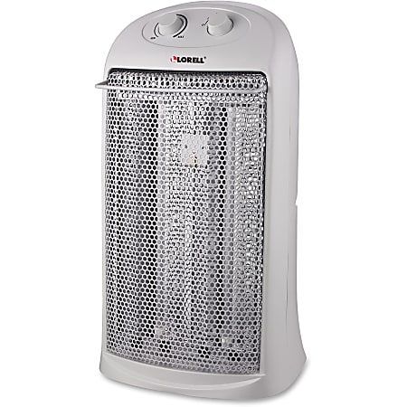 Lorell® 1500 Watts Electric Fan Heater, 2 Heat Settings, 12.44"W, White