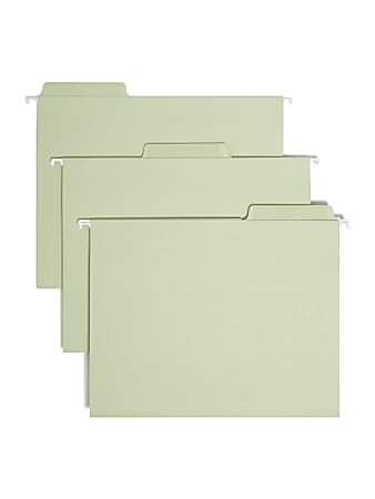 Smead® Erasable FasTab® Hanging File Folders, Letter Size, Moss, Box Of 20 Folders