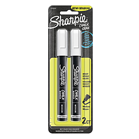 Sharpie® Wet-Erase Chalk Markers, Medium Point, White, Pack
