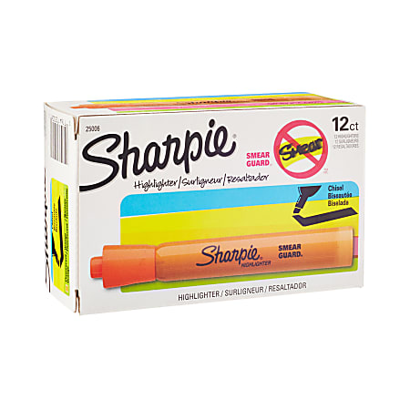 Sharpie® Accent® Highlighters, Fluorescent Orange, Pack Of 12