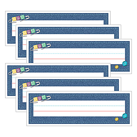 Carson Dellosa Education Name Plates, 9.5" x 2.875", Crafty and Cool, 36 Per Pack, Set Of 6 Packs