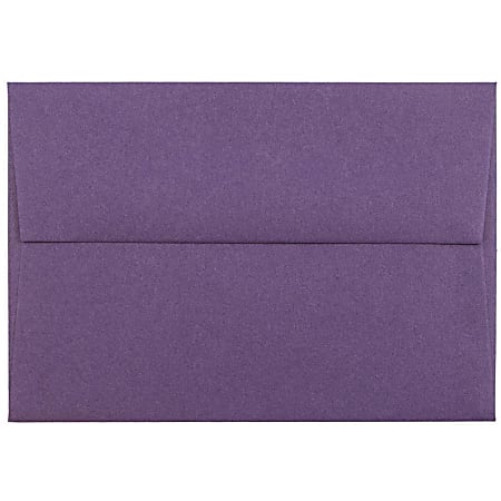 JAM Paper® Booklet Envelopes, #4 Bar (A1), Gummed Seal, Dark Purple, Pack Of 25