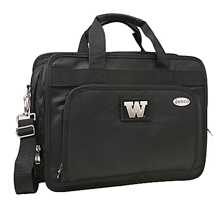 Denco Sports Luggage Expandable Briefcase With 13" Laptop Pocket, Washington Huskies, Black