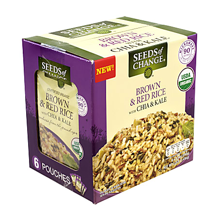 Seeds Of Change Brown Rice, With Chia And Kale, 8.5 Oz, Pack Of 6 Pouches