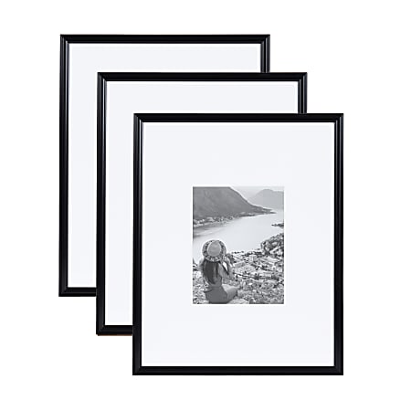 Kate and Laurel Adlynn Wall Frame, 16x20/8x10, Black, 3 Pack