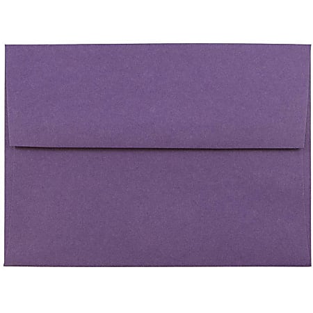 JAM Paper® Booklet Invitation Envelopes, A6, Gummed Seal, Dark Purple, Pack Of 25