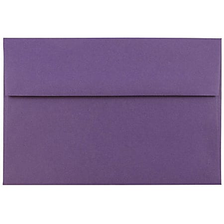 JAM Paper® Booklet Invitation Envelopes, A7, Gummed Seal, Dark Purple, Pack Of 25