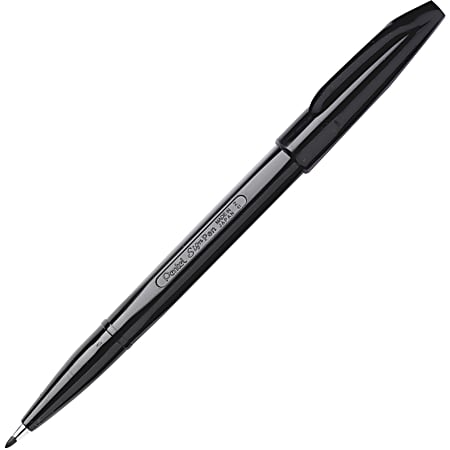 Pentel Sign Pens Fine Point 2.0 mm Black Barrel Black Ink Pack Of 12 ...