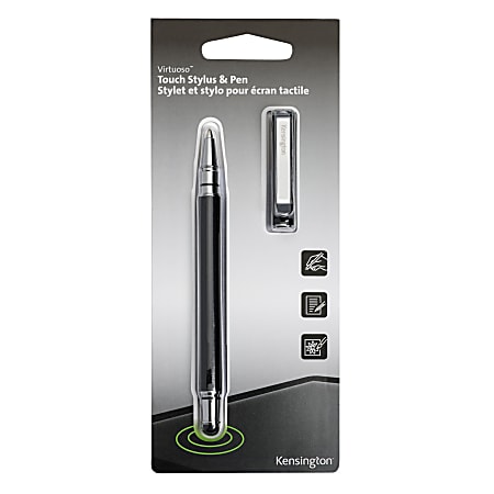 Kensington® Virtuoso Stylus And Pen, 2.25" x 8.88" x 0.7", Black
