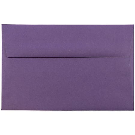 JAM Paper® Booklet Invitation Envelopes, A8, Gummed Seal, Dark Purple, Pack Of 25