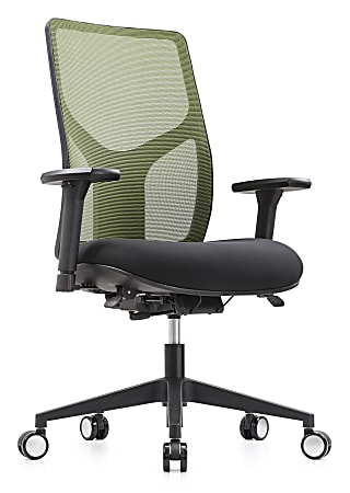 WorkPro® 4000 Series Multifunction Ergonomic Mesh/Fabric High-Back Executive Chair, Olive Green/Black, BIFMA Compliant