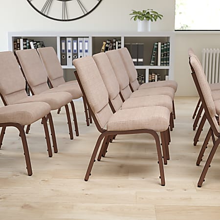 Flash Furniture HERCULES Series Stackable Church Chair, Beige/Coppervein