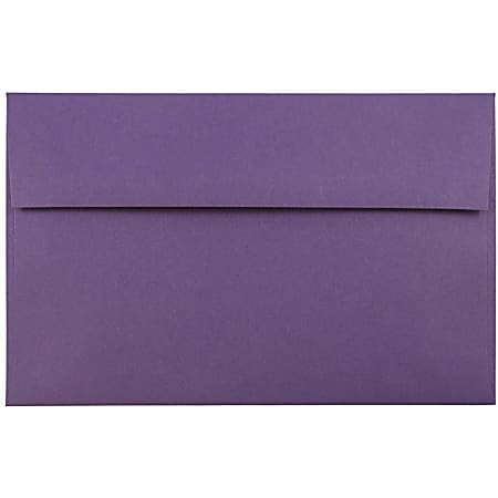 JAM Paper® Booklet Invitation Envelopes, A9, Gummed Seal, Dark Purple, Pack Of 25