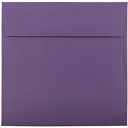 JAM Paper® Color Square Invitation Envelopes, 6" x 6", Gummed Seal, Dark Purple, Pack Of 25