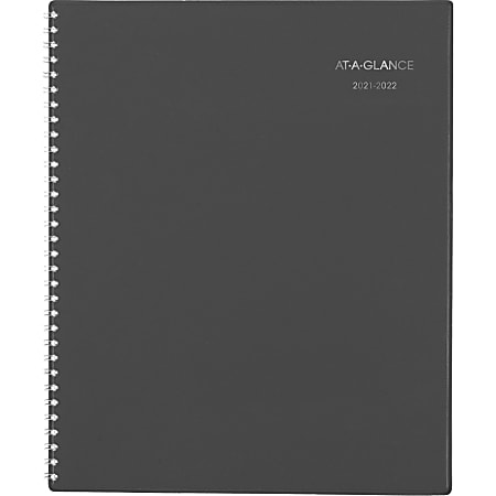 AT-A-GLANCE® DayMinder Academic Weekly/Monthly Planner, 8-1/2" x 11", Charcoal, July 2021 To June 2022, AYC52045