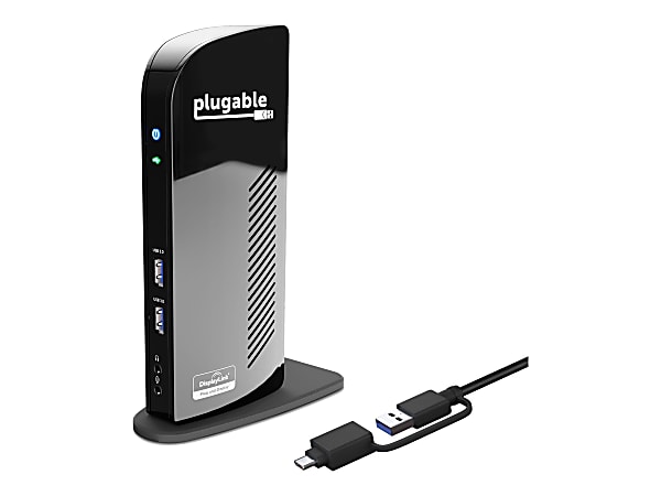 Plugable UD-3900C - Docking station - USB-C / USB 3.0 - 2 x HDMI - 1GbE - 20 Watt