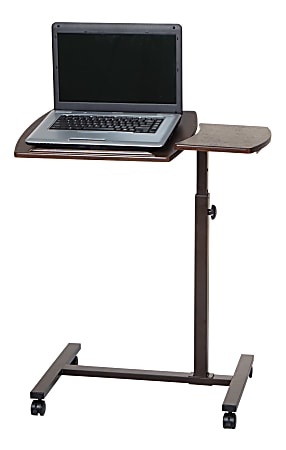 Brenton Studio® Zarty Split-Top Mobile Laptop Cart, 35-1/4"H x 27-3/4"W x 15-3/4"D, Brown